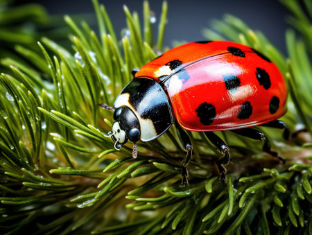 Ladybug on rosemaryの素材