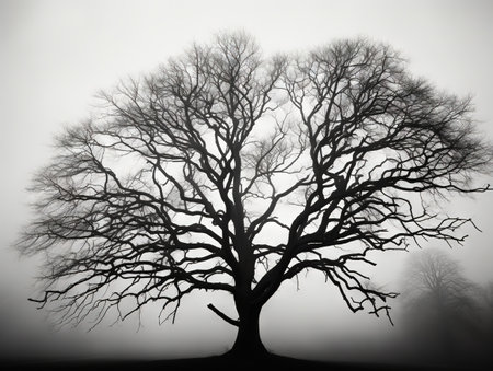 Tree silhouette bwの素材