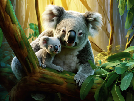 Australian koala bear carrying cuteの素材