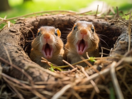 Hungry Robins In Nestの素材