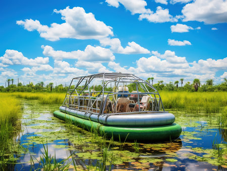 Everglades airboat in Southの素材