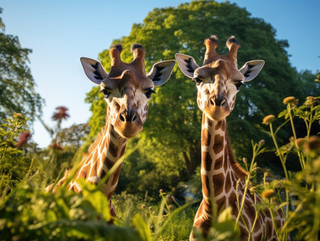 Giraffes at the London Zooの素材