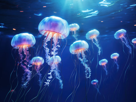 Blue jellyfishの素材
