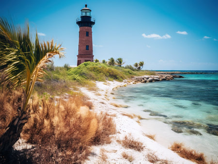 Lighthouse - a part of Dry Tortugas National Park.の素材