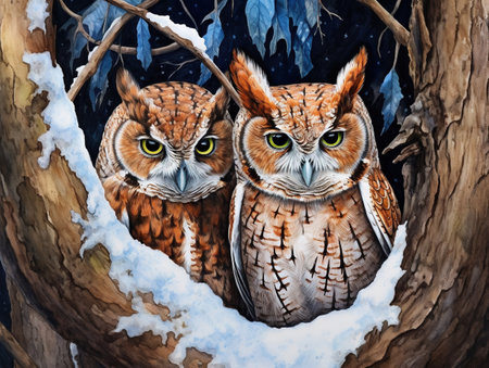 Screech owlsの素材