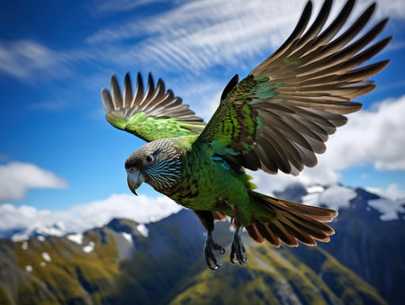 Kea - New Zealand wildlife NZ NZLの素材