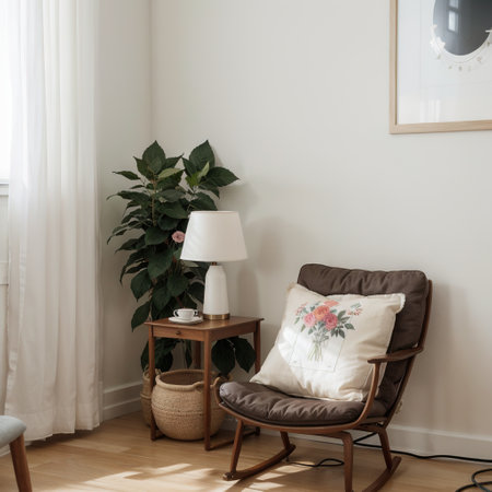 Composition chair with lamp and flowerの素材