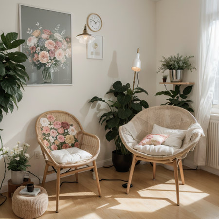 Composition chair with lamp and flowerの素材