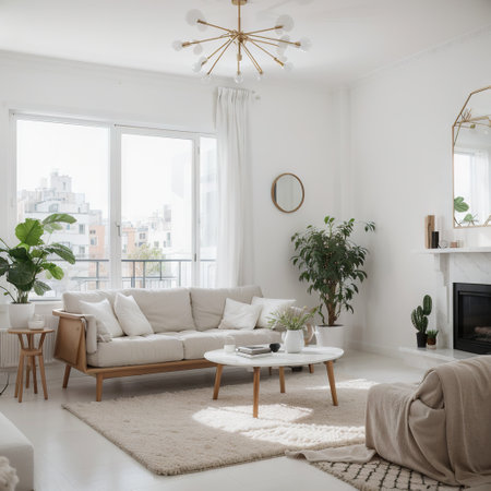 White living room with sofa Scandinavian interior designの素材