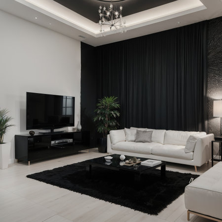 Black minimalist Interior of modern living room ingの素材