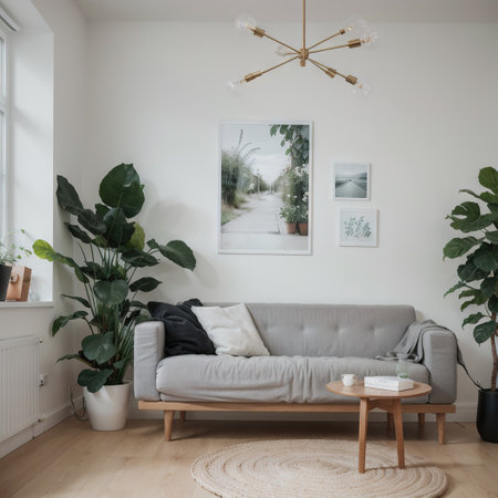 Mockup poster frame in Scandinavian interiorの素材