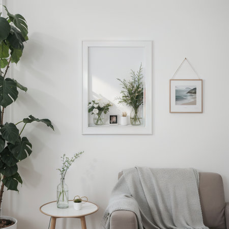 Mockup poster frame in Scandinavian interiorの素材