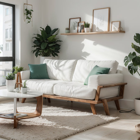 White sofa in living room for mockup ingの素材