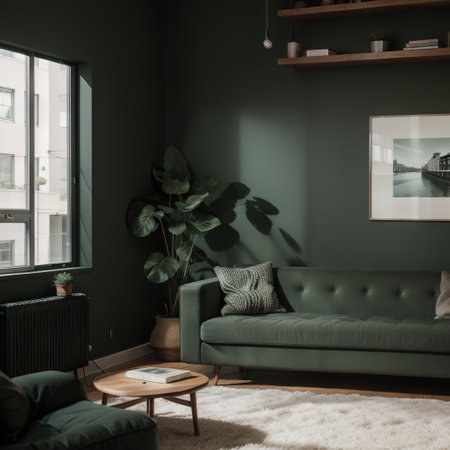 Home interior background mid century modern style in loftの素材