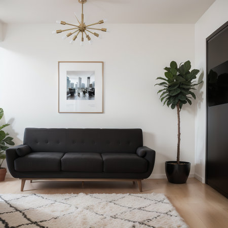 mock up poster frame in modern home interior background living room luxury styleの素材