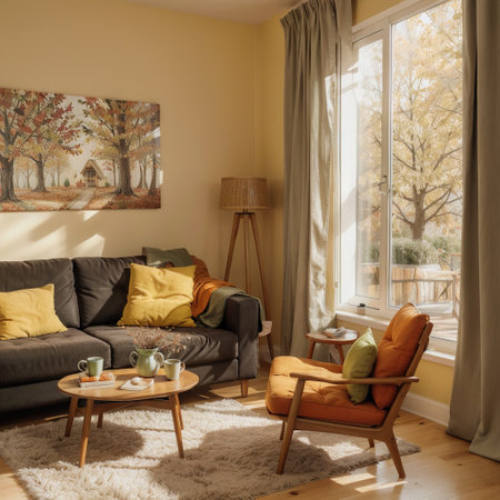 cozy autumn living room interiorの素材