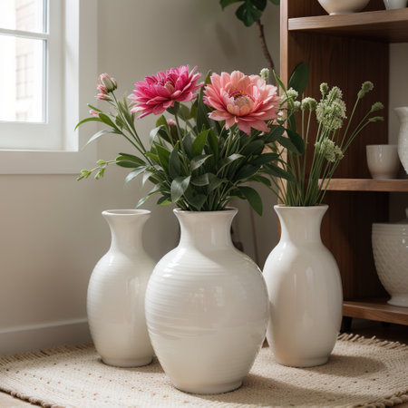 Colorful European Style Decorative Ceramic Vases Home Decor Modern Home Flower Vases Pottery Vase Art Studio Decor Vases Ornaの素材