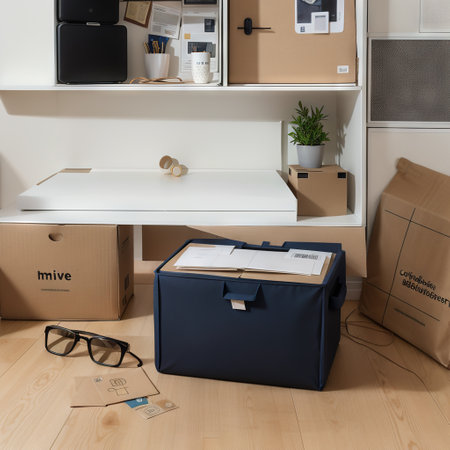 Creative collage with photo and living room interior and receiving box from delivery man courier at the door Online shopping anの素材