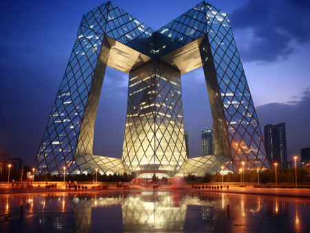 Beijing City. Central Television CCTV building night is very spectacular in Beijingの素材
