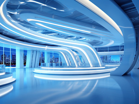 Blue modern architectureの素材