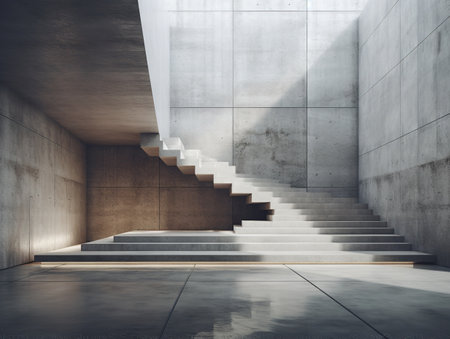 Concrete room with stairsの素材