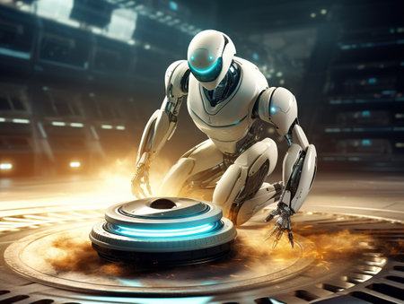 robot vacuum cleaning.の素材