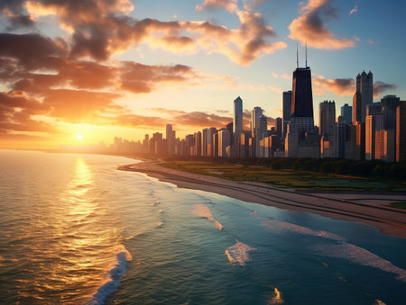 Chicago sunsetの素材