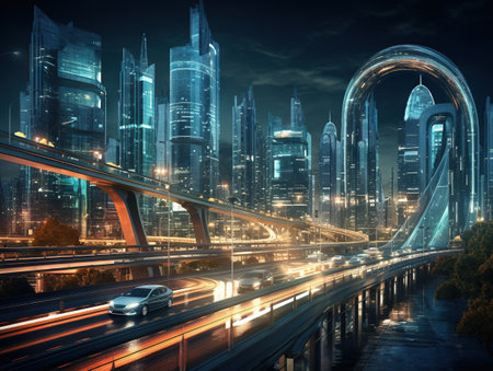 Traffic in cityの素材