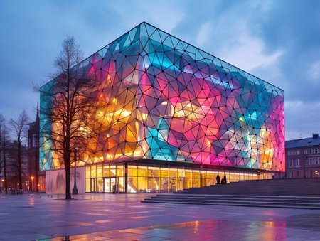 Modern multi colored Buildingの素材