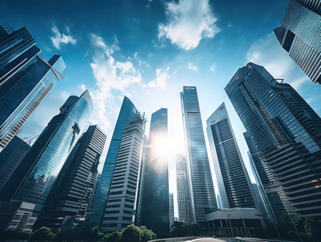 Skyscrapers in business district ofの素材