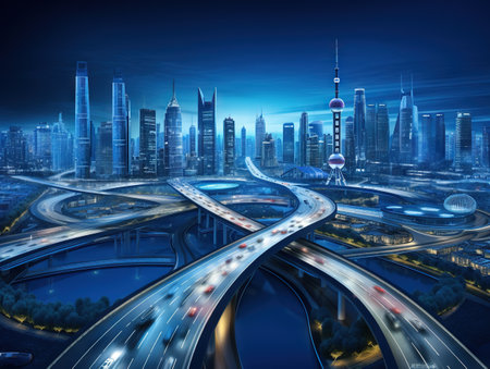 Shanghai elevated road junctionの素材