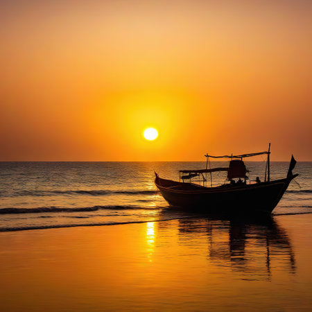Wonderful seaside sunrise in Saudiの素材
