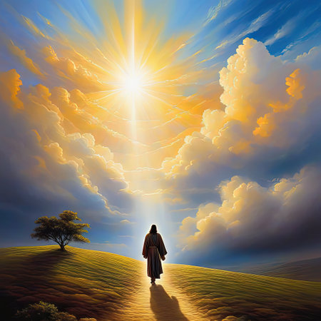 Walking to The Oil Biblical Generated by artificialの素材