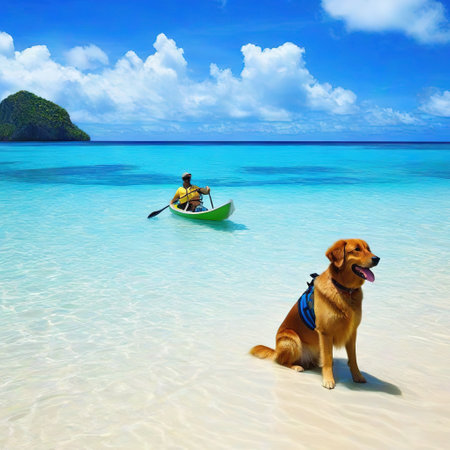 vacation on dog withの素材