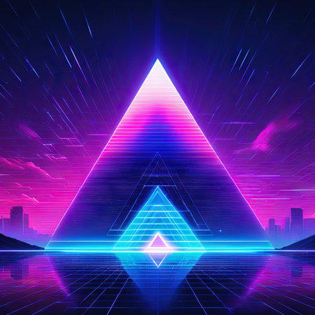 Synthwave vaporwave retrowave cyber environment with glistening glitch laser and blue and purple glows with smoke and and posterの素材