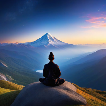 Serene Meditating at theの素材