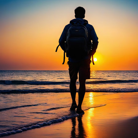 Back side of looking at the vacations lifestyle Created using toolsの素材