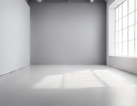 Blank gray gradient background with product White backdrop or empty studio with room floorの素材