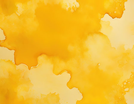 Bright yellow watercolor Watercolor abstract honey color backdropの素材