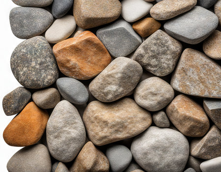 Granite rocks set isolated on white backgroundの素材