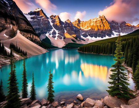 Moraine Lake and the Valley of the Ten Peaksの素材