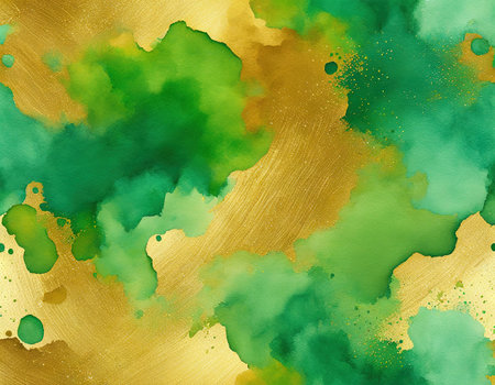 Gold watercolor texture paint stain abstractの素材
