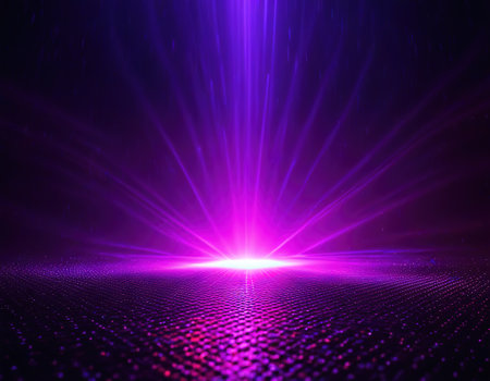 Abstract futuristic neon Searchlight wet night raysの素材