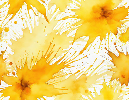 Yellow colorful abstract hand draw watercolourの素材