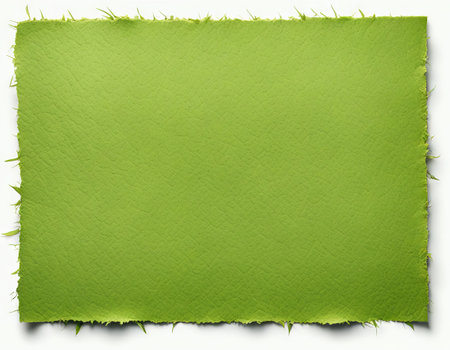 Green coconut paper with grunge edge isolatedの素材