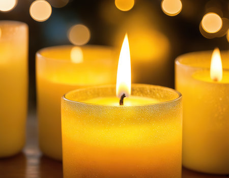 Abstract mellow yellow sparkling night lightsの素材