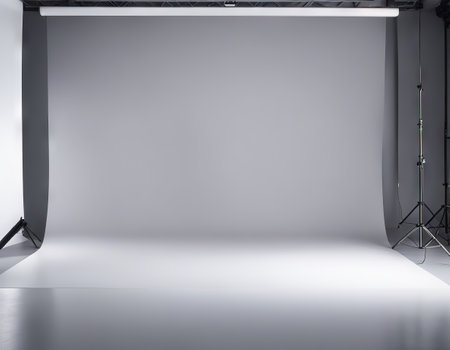 Empty White Gray Studio gradient grey backgroundの素材