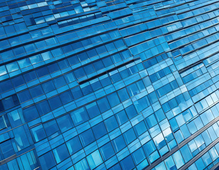 Blue abstract business building backgroundの素材