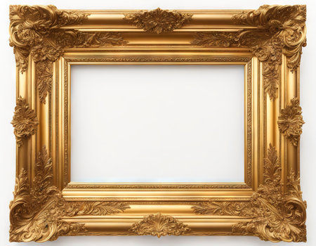 Ornamental Isolated Vertical Frame on Whitの素材