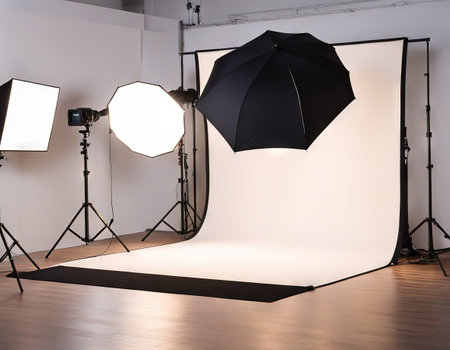 Photostudio with lighting equipmentの素材